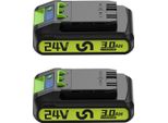 Batteria Di Ricambio Agli Ioni Di Litio Da 24 V, Capacità 3000 Mah, Compatibile Con Gli Utensili Greenworks E Bissell, 24 V 3.0Ah 2Pcs