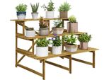 Outsunny Scala Per Piante, Scala Per Fiori, Scaffale Per Fiori, Scaffale Per Piante, Supporto Per Fiori, 3 Gradini, Legno Di Abete, 120 X 80 X 78Cm