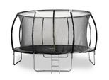 Trampolino G21 Spacejump 430 Cm, Nero, Con Rete Di Sicurezza + Gradini Liberi