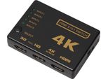 Splitter Hdmi, Switch 5X1 Porte, 4K, 1080P, Telecomando, Nero, Hope R