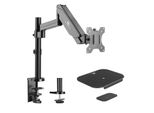 Supporto Per Monitor Maclean, Doppio Braccio, Con Molla A Gas, 17"-32"", 8 Kg, MC-775 + MC-929"