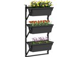 Outsunny Set Di 3 Fioriere Con Fori, Vasi Per Piante 56X42 Cm