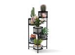 Costway Supporto Per Piante In Metallo 6 Livelli, Design Girevole, Gradini Per Piante In Vaso, Supporto Per Vasi Di Fiori A Forma Di Scala Scaffale Per Piante Nero