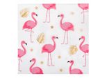 Tovaglioli Tropical Flamingo 20 Pezzi Bianco-Oro-Rosa 33 X 33 Cm - Taglia Unica