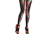 DíA De Los Muertos Halloween Collant Accessorio Nero-Rosso - Taglia Unica