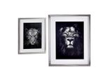 Picture Lion - Tiger Glass Crystal Mdf (3 X 53 X 43 Cm) (43 X 3 X 53 Cm)