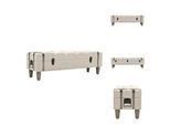 Vidaxl Panca Portaoggetti In Legno Massiccio E Acciaio 111 X 34 X 37 Cm - Panche Per Cassapanche E Corridoi