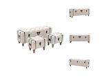 Vidaxl Set Di Panche Portaoggetti 3 Pezzi In Legno Massiccio E Acciaio 112X37X45 Cm - Panche Per Cassapanche E Corridoi