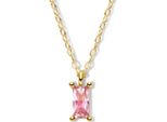 New Bling 9NB-0936 Collana In Argento Con Pendente - Donna - Zirconi - Rettangolo - 6 X 3 Mm - Rosa - Maglia Ad Ancora - 1,2 Mm - 40 + 5 Cm - Argento - Placcato Oro (Placcato Oro/Oro Su Argento)