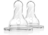 Dr.Brown's Tettarella Per Biberon Opzioni+ Stretta 6M+, Silicone 2 Pz