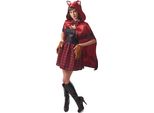 Costume Da Lupo Di Cappuccetto Rosso Per Donna Costume Di Carnevale Rosso-Nero - Xs