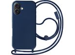 Avizar, Custodia Semirigida A Catena Soft Touch Per Apple Iphone 16 Plus, Blu Scuro