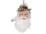 Targhetta Natalizia Clayre & Eef Babbo Natale 10X9X28 Cm Plastica Bianca