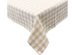 Home Elements Tovaglia 90*90 Cm, Beige A Quadri