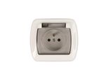 Presa Singola Con Messa A Terra IP44 Akord Bianco
