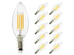 Zmh Lampadina E14 Vintage 10 Pezzi Led Lampadina Bianco Caldo Lampada Candela 4W Filamento Lampadina Retrò Edison C35 Lampadina