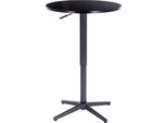 Casadolce Tavolo Da Bar Regolabile Orato, Nero, 60 Ø X 70/90 Cm, Girevole E Regolabile In Altezza, Piano In Mdf, Carico Massimo 120 Kg