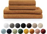 Set Di Asciugamani In Spugna Premium Blumtal Con Asole Per Appendere - Cotone Oeko-Tex, Morbido, Altamente Assorbente - 2X Asciugamano Da Bagno (70X140 Cm), 2X Asciugamano Per Le Mani (50X100 Cm), Pumpkin Spice (Marrone)