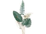 Gilde Wandrelief, Blatt, "Foglio"", Metall, GrüN, Ve 1, L. 4 Cm, B. 54 Cm, H. 90 Cm 69060"