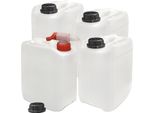 Plasteo® 4 Taniche Da 5 Litri Per L'acqua Da Campeggio + 1 Rubinetto Alimentare Bpa Free Gastronomia Commerciale Campeggio Caravan Indoor Outdoor