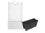 Bama Fioriera Con Griglia Decorativa Separe, Compreso Vaso, Bianco