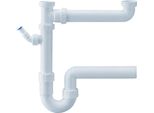 Haas Pp-DoppelspüLensiphon 1 1/2" X 1 1/2"" Mit Einem GeräTeanschluss, Dn 50"
