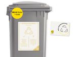 Frank Paperman® | 1X Adesivo Per Bidoni Dei Rifiuti Giallo Bidone | Resistente Alle Intemperie Formato A4 | Autoadesivo, Con Scanalature Per Il Sistema Di Separazione Dei Bidoni Dei Rifiuti Azienda Condominiale