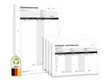 Frank Paperman® 1X Set 50X Registrazione Dell'orario Di Lavoro Come Blocco + 4X Panoramiche Annuali, Registrazione Dell'orario Di Lavoro Per Le Piccole Imprese - Registro Orario Di Lavoro A4