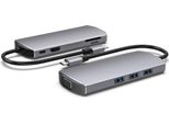 Hub USB-C 8 In 1 Con Adattatore Multiporta Con Hdmi, Ethernet, Usb 3.0 E Ricarica Pd