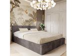Muralo Letto Imbottito Per Camera Da Letto Letto Imbottito Con Rete E Molla A Gas Letto Con Testiera Imbottita Letto Matrimoniale 140X200 Letto Con Contenitore Grafite