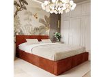 Muralo Letto Imbottito Per Camera Da Letto Letto Imbottito Con Rete E Molla A Gas Letto Con Testiera Imbottita Letto Matrimoniale 140X200 Letto Con Contenitore Colore Miele