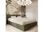 Muralo Letto Imbottito Per Camera Da Letto Letto Imbottito Con Rete E Molla A Gas Letto Con Testiera Imbottita Letto Matrimoniale 140X200 Letto Con Contenitore Khaki