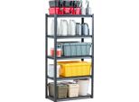 Vevor Scaffalature Per Magazzini 907Kg Senza Bulloni Scaffalature Per Cantine Scaffalature Pesanti Regolabili A 5 Ripiani 406.4X812.8X1600.2Mm Scaffalature Pesanti Per Cucine Magazzini Nero