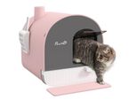 Katzentoilette Katzenklo mit Haube und Deckel Katzenstreu Matte Rosa