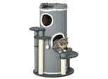 Katzen Kratzbaum 99 cm Kratztonne Katzenbaum mit Katzenbett, Spielball