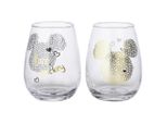 Disney Gläserset Mickey Mouse , Schwarz, Gold , Glas , 500 ml , Essen & Trinken, Gläser, Gläser-Sets