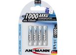 Ansmann 5030882 1X4 Ansmann Batteria Ricaricabile Nimh 1000 Micro Aaa 950 Mah