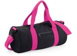 Bagbase BG140 | Borsa A Botte Originale / Borsa Da Viaggio | 50 X 25 X 25 Cm - Colore: Nero/Fucsia - Dimensioni: 50 X 25 X 25 Cm