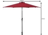 Costway Ombrellone 270 Cm Con Illuminazione Solare A Led E Manovella Ombrellone A Semaforo Ombrellone Da Giardino Ombrellone Da Mercato Ombrellone Da Spiaggia Ombrellone A Manovella Ombrellone Rosso Vino