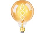 Zmh Lampadina Led E27, 4W Retro Large Edison, Lampadina Decorativa A Filamento, G125 Bianco Caldo Antico Per Illuminazione Nostalgica E Retrò In Casa, Caffè, Ristorante, Non Dimmerabile