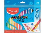 Maped 860612 Pastello A Cera Maped Color'peps Twist, Confezione Da 12 Pezzi