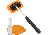 Walser Detergente Per Parabrezza Auto, Detergente Per Parabrezza Interno Funzione Telescopica 26-42 Cm Estensibile, Detergente Per Parabrezza, Detergente Per Parabrezza Interno + 2 Panni In Microfibra E Flacone Spray Arancione