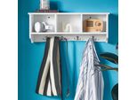 Sobuy® Appendiabiti A Muro, Scaffale Sospeso, Libreria, Armadio A Muro, Con 4 Ganci, FRG48-W