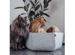 Ava | Tana Del Gatto In Feltro | Gatto Canadese | Taglia L | Grigio Chiaro