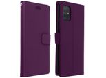Samsung Galaxy A51 Flip Cover Con Slot Per Schede E Funzione Stand - Viola