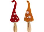 Funghi Da Posizionare Decorazione Autunnale Set Di 2 - Funghi Decorativi In Feltro Decorazione Sgabello Per Una Casa Accogliente