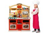 Costway 69 Pz. Cucina Per Bambini Con Luci, Vapore, Musica E Suoni, Cucina Da Gioco Con Accessori, Cucina Da Gioco Per Bambini Con Pompa Dell'acqua E Lavello, Cucina Giocattolo Per Bambini Dai 3 Anni In Su (Arancione)