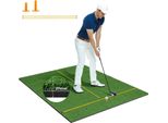 Tappetino Da Golf Costway, Tappetino Da Golf Con 2 Tee In Gomma E 2 Aste Di Allineamento, Tappetino Da Golf Con 6 Posizioni Di Tee, Per Interni Ed Esterni 152 X 117 Cm, 27Mm