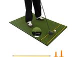 Tappetino Da Golf Costway, Tappetino Da Golf Con 2 Tee In Gomma E 2 Aste Di Allineamento, Tappetino Da Golf Con 6 Posizioni Di Tee, Per Uso Interno Ed Esterno 152 X 92 Cm, 20Mm