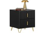 Sobuy Comodino, Comodino Con 2 Cassetti, Tavolino Moderno Per Camera Da Letto, Nero L40 X P40 X H47 Cm FBT115-SCH